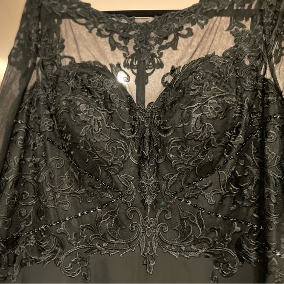 JJ's House Black Formal Dress with Beading! Only worn once. - Picture 5 of 14